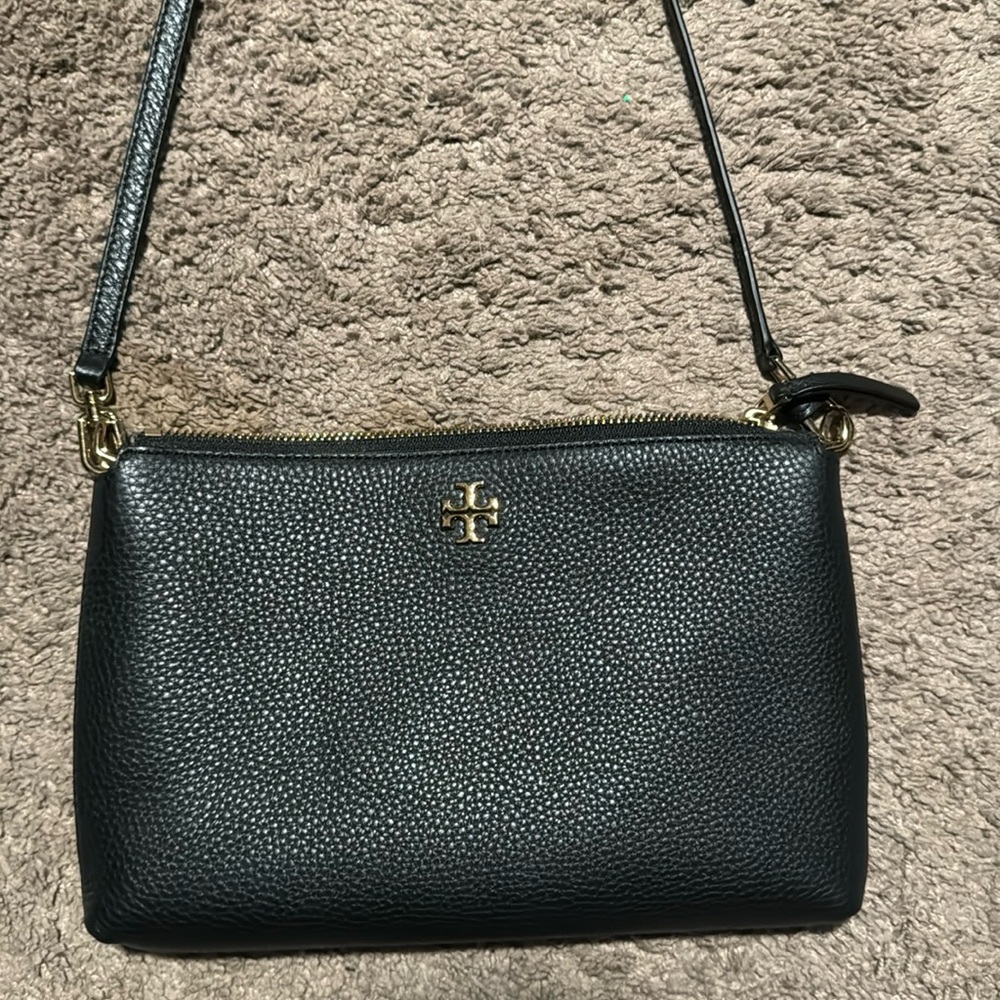 Tory Burch Kira Pebbled Top Zip Crossbody Gem